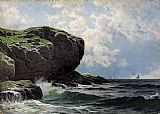 Rocky Head with Sailboats in Distance by Alfred Thompson Bricher
